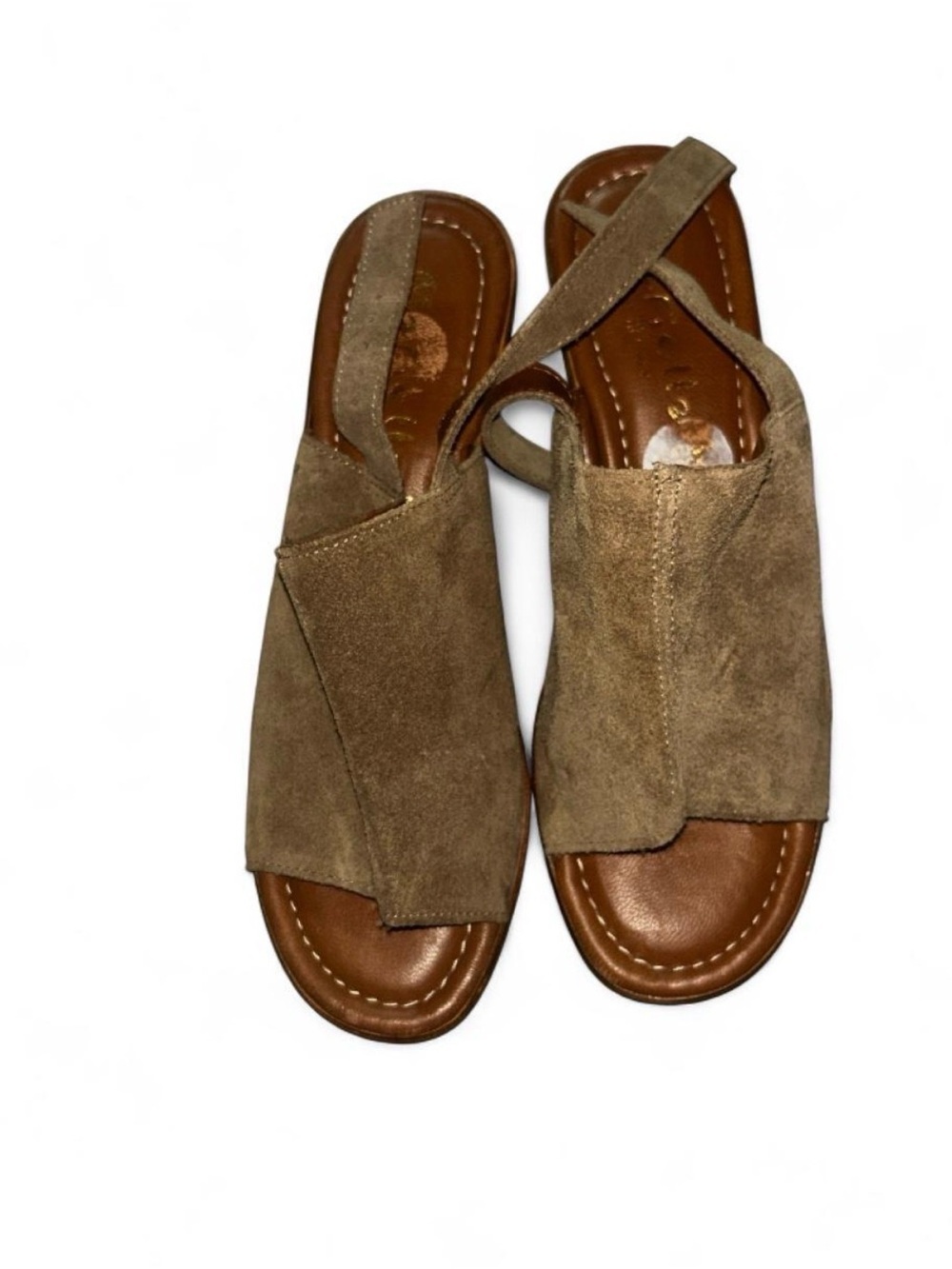 Women’s Suede Slide Sandals in Taupe